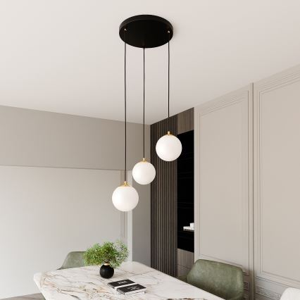 Lustra ar auklu ROYAL 3xE14/10W/230V d. 30 cm melna