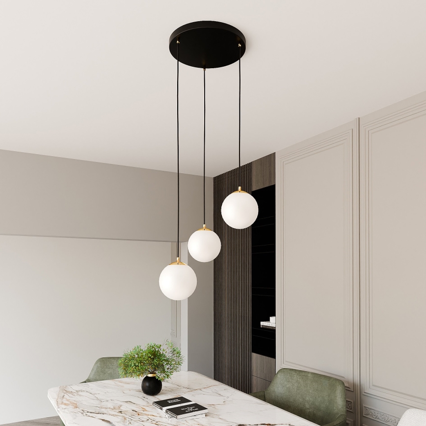 Lustra ar auklu ROYAL 3xE14/10W/230V d. 30 cm melna