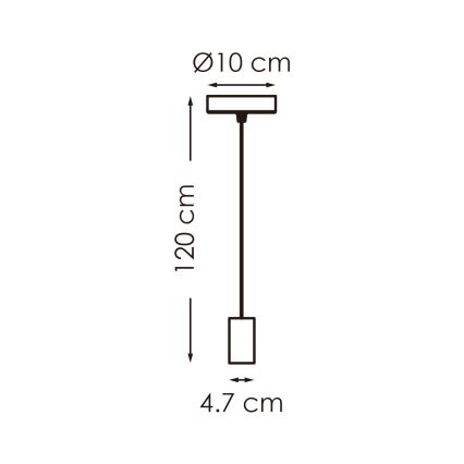 Lustra ar auklu SAGA 1xE27/40W/230V melna/bronza