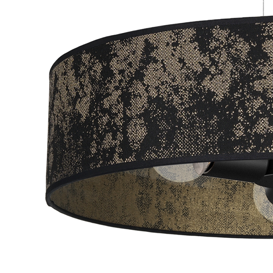 Lustra ar auklu SATINO 3xE27/60W/230V melna/zelta