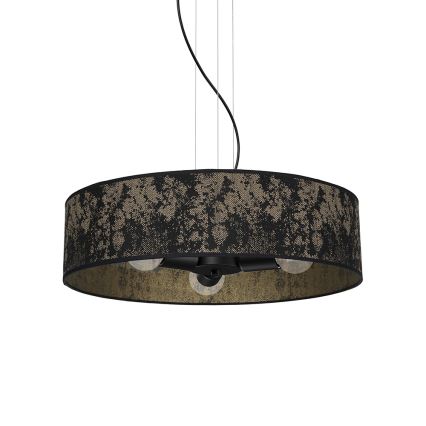 Lustra ar auklu SATINO 3xE27/60W/230V melna/zelta
