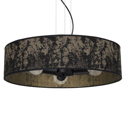 Lustra ar auklu SATINO 3xE27/60W/230V melna/zelta