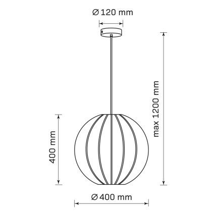 Lustra ar auklu SENSAI 1xE27/20W/230V d. 40 cm melna