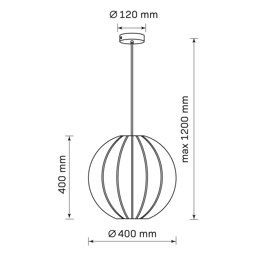 Lustra ar auklu SENSAI 1xE27/20W/230V d. 40 cm melna