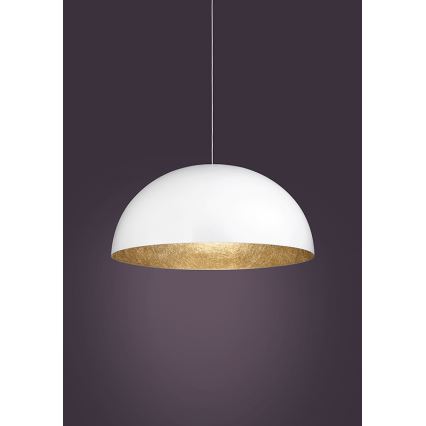 Lustra ar auklu SFERA 1xE27/60W/230V d. 35 cm balta/zeltaina