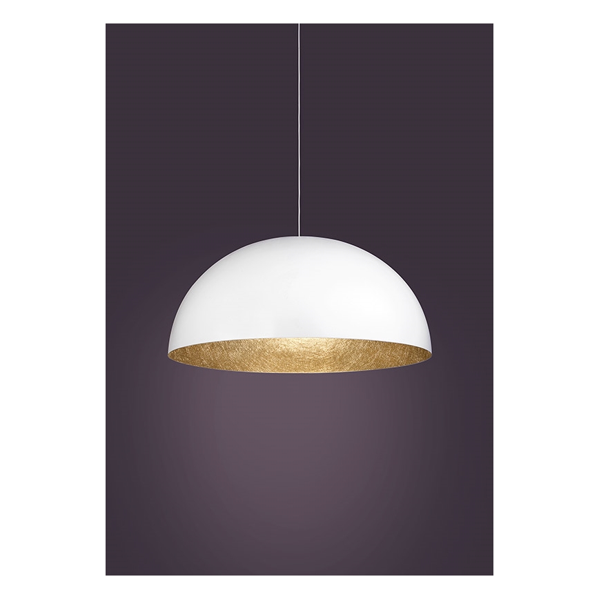 Lustra ar auklu SFERA 1xE27/60W/230V d. 35 cm balta/zeltaina