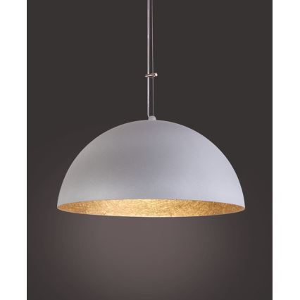 Lustra ar auklu SFERA 1xE27/60W/230V d. 50 cm pelēka/zeltaina