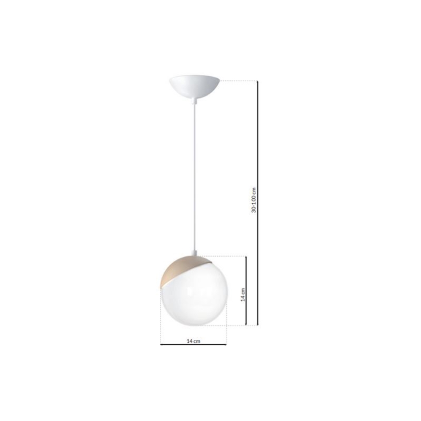 Lustra ar auklu SFERA WOOD 1xE14/40W/230V, balta
