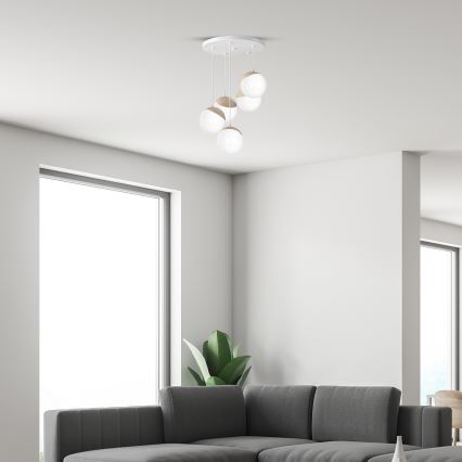 Lustra ar auklu SFERA WOOD 5xE14/40W/230V