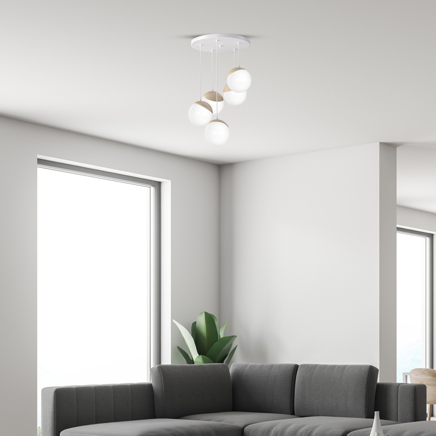 Lustra ar auklu SFERA WOOD 5xE14/40W/230V