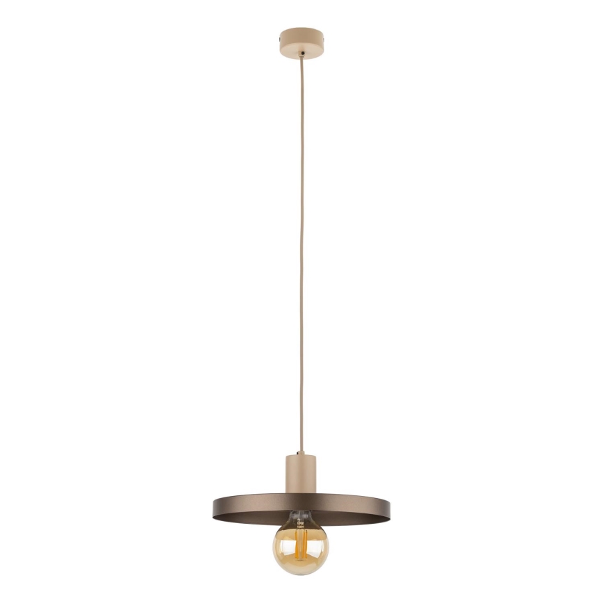 Lustra ar auklu SILA 1xE27/15W/230V d. 30 cm brūna/bēša