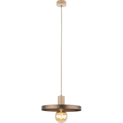 Lustra ar auklu SILA 1xE27/15W/230V d. 30 cm brūna/bēša