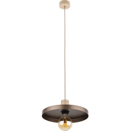 Lustra ar auklu SILA 1xE27/15W/230V d. 30 cm brūna/bēša