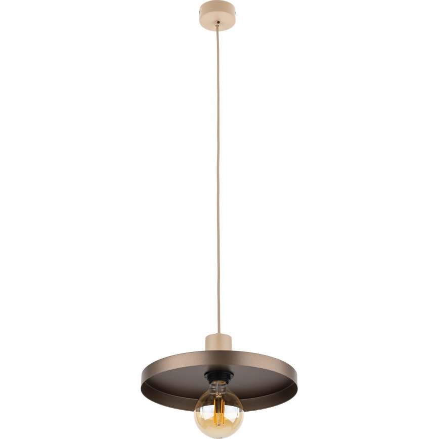 Lustra ar auklu SILA 1xE27/15W/230V d. 30 cm brūna/bēša