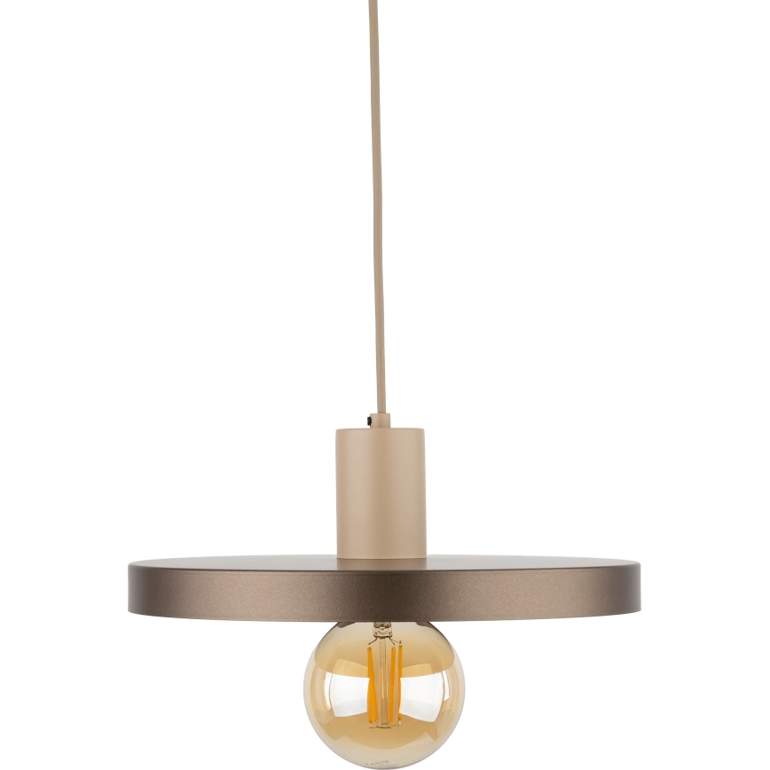 Lustra ar auklu SILA 1xE27/15W/230V d. 30 cm brūna/bēša