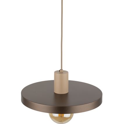 Lustra ar auklu SILA 1xE27/15W/230V d. 30 cm brūna/bēša