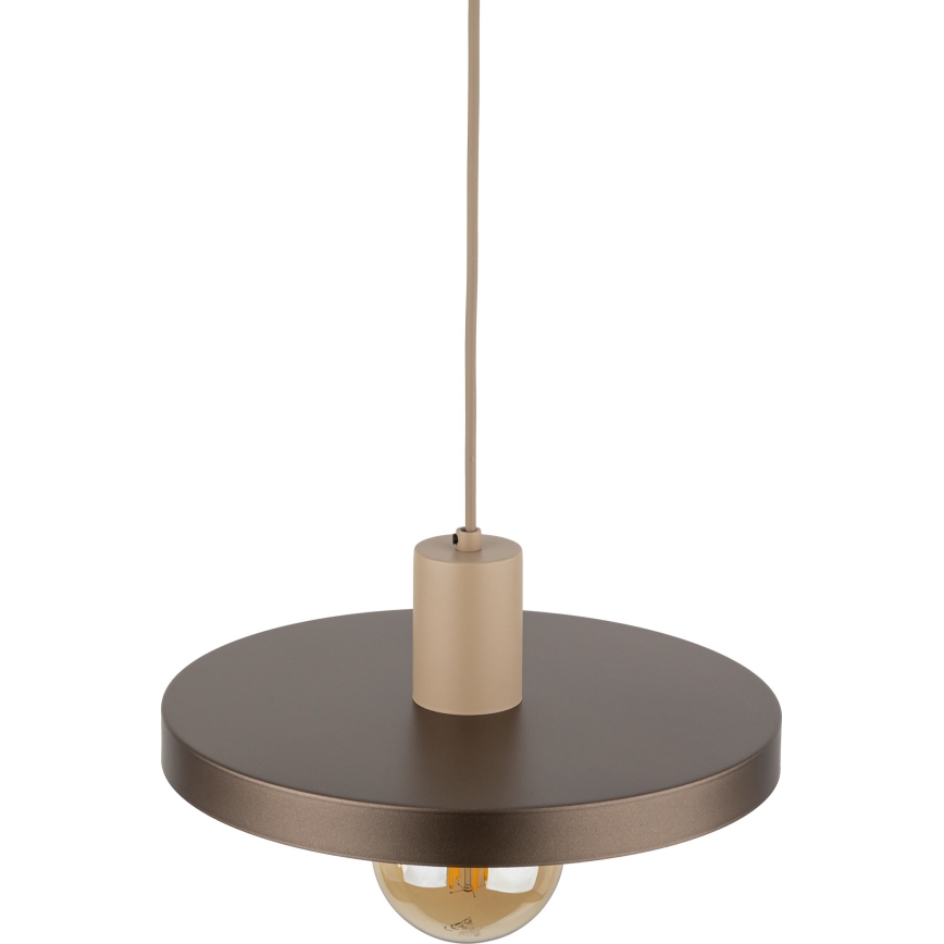 Lustra ar auklu SILA 1xE27/15W/230V d. 30 cm brūna/bēša