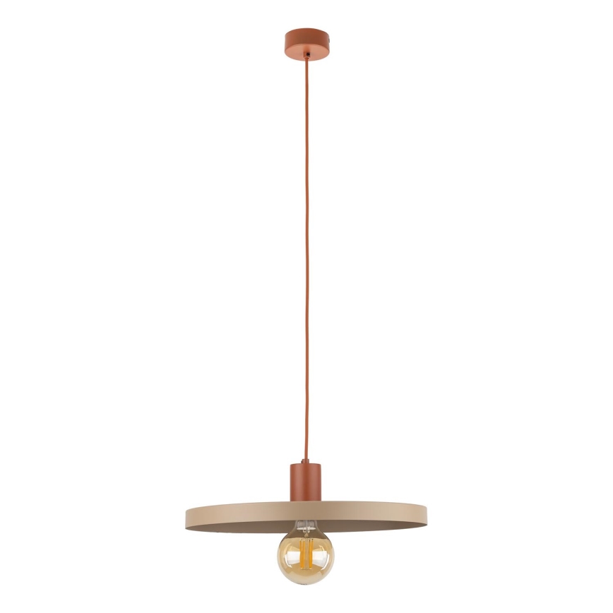 Lustra ar auklu SILA 1xE27/15W/230V d. 40 cm bēša/ķieģelis