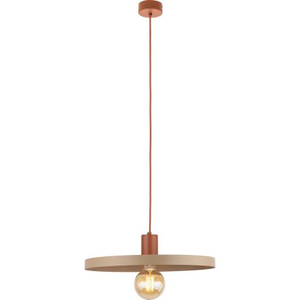 Lustra ar auklu SILA 1xE27/15W/230V d. 40 cm bēša/ķieģelis