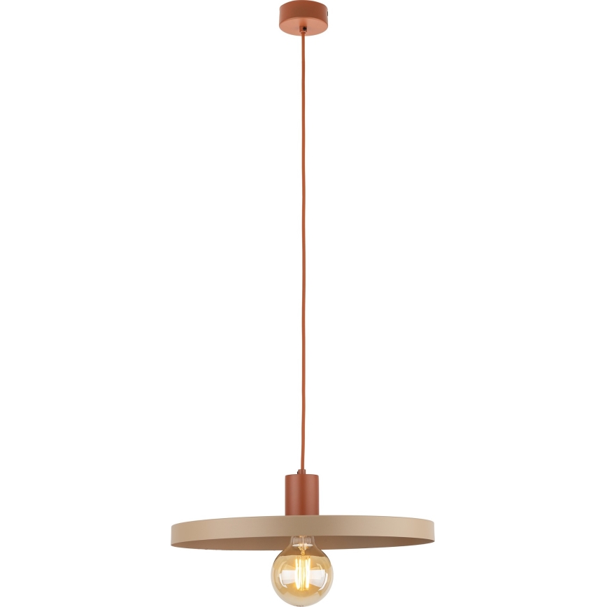 Lustra ar auklu SILA 1xE27/15W/230V d. 40 cm bēša/ķieģelis