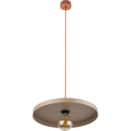 Lustra ar auklu SILA 1xE27/15W/230V d. 40 cm bēša/ķieģelis
