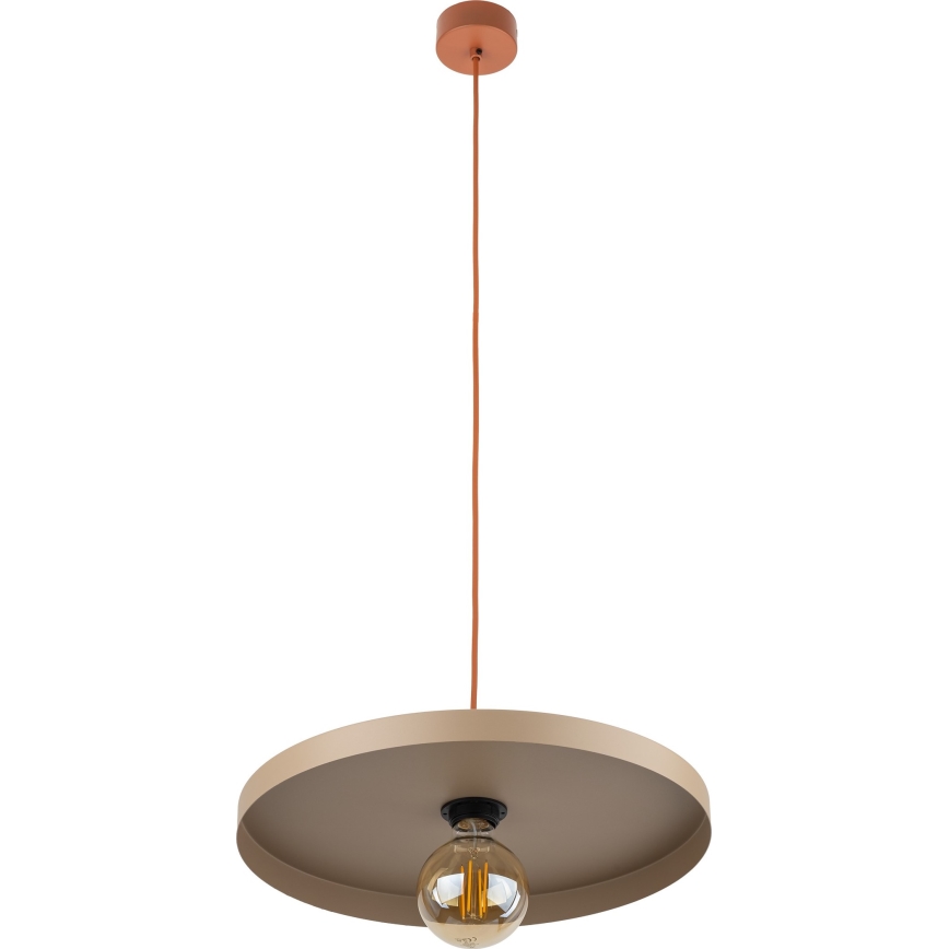 Lustra ar auklu SILA 1xE27/15W/230V d. 40 cm bēša/ķieģelis