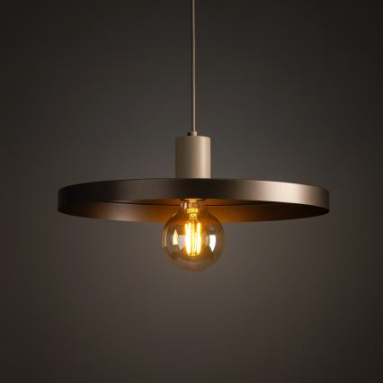 Lustra ar auklu SILA 1xE27/15W/230V d. 40 cm brūna/bēša