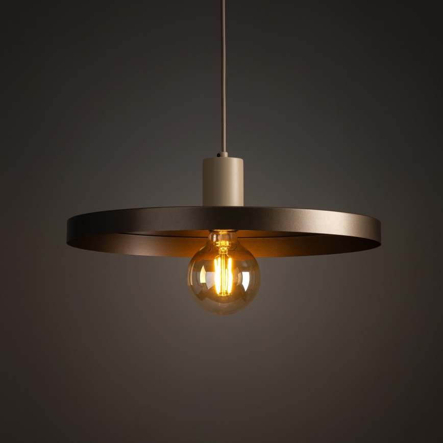 Lustra ar auklu SILA 1xE27/15W/230V d. 40 cm brūna/bēša