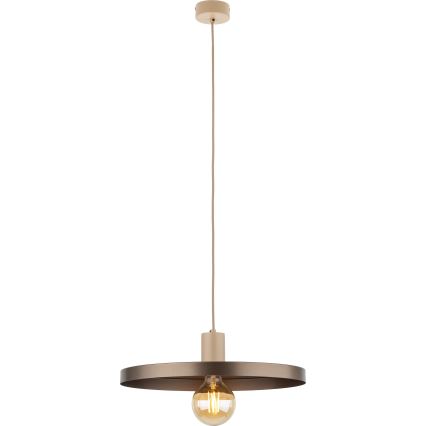 Lustra ar auklu SILA 1xE27/15W/230V d. 40 cm brūna/bēša