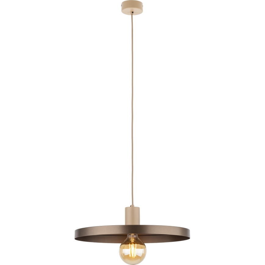 Lustra ar auklu SILA 1xE27/15W/230V d. 40 cm brūna/bēša