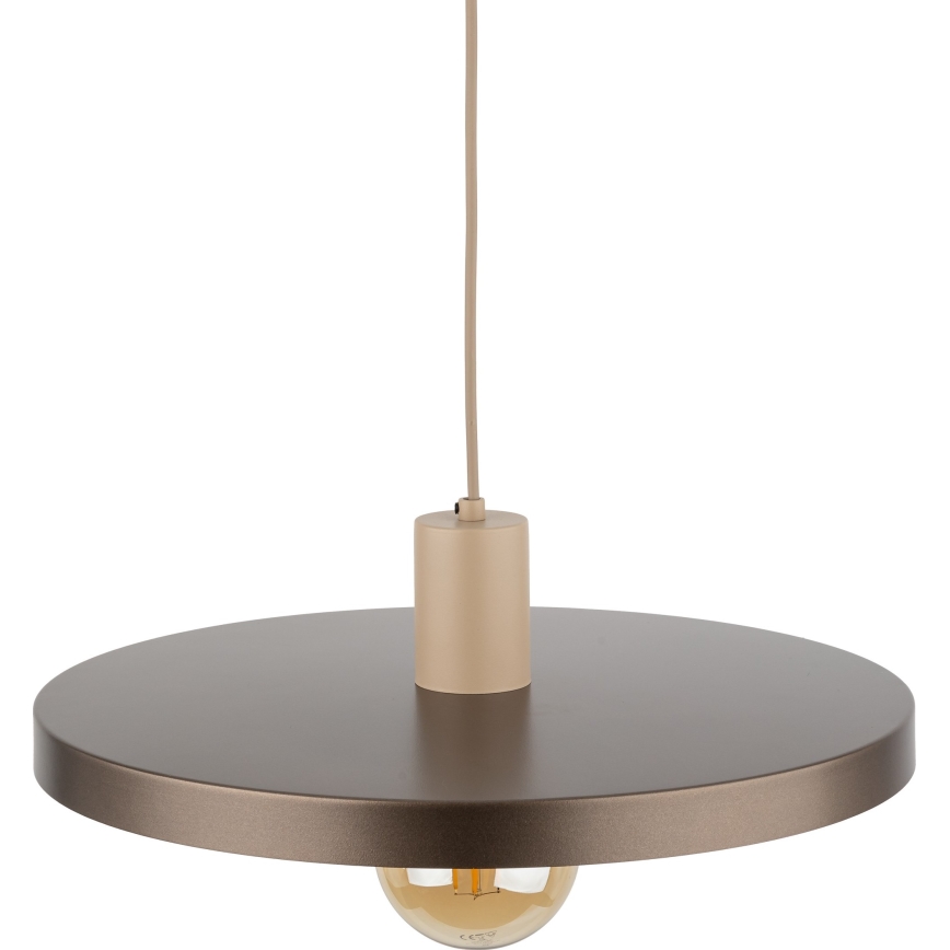 Lustra ar auklu SILA 1xE27/15W/230V d. 40 cm brūna/bēša