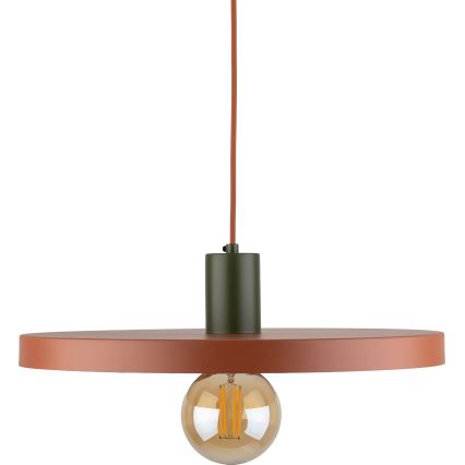 Lustra ar auklu SILA 1xE27/15W/230V d. 40 cm ķieģelis/zaļa