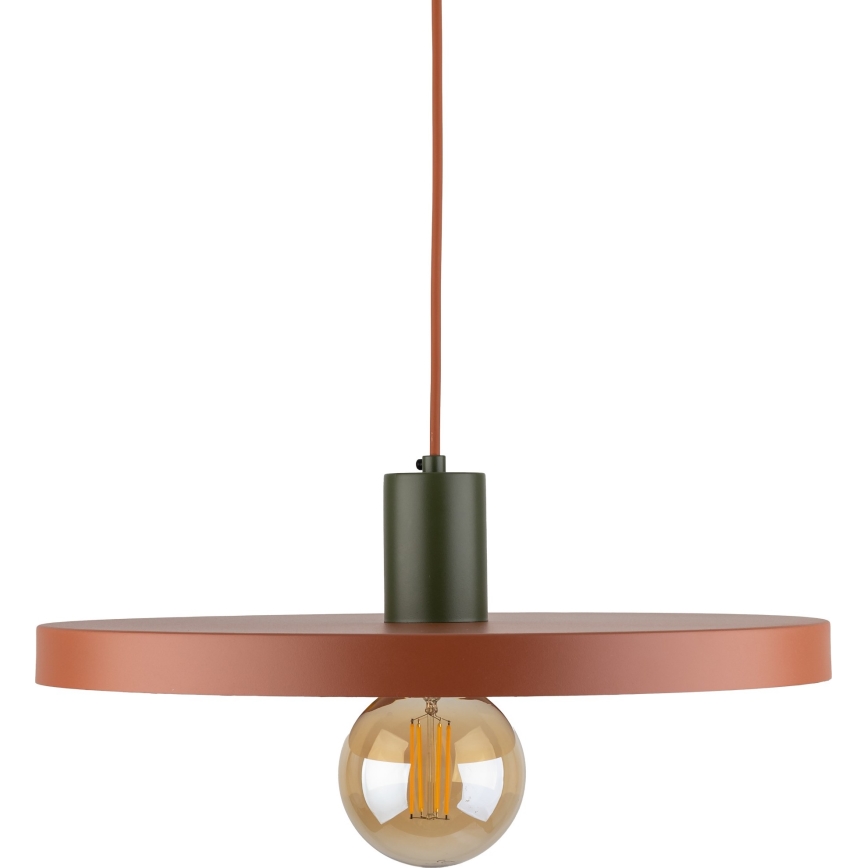 Lustra ar auklu SILA 1xE27/15W/230V d. 40 cm ķieģelis/zaļa