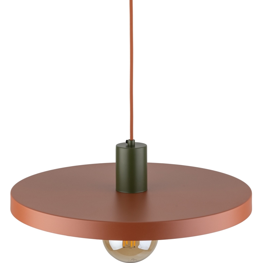 Lustra ar auklu SILA 1xE27/15W/230V d. 40 cm ķieģelis/zaļa