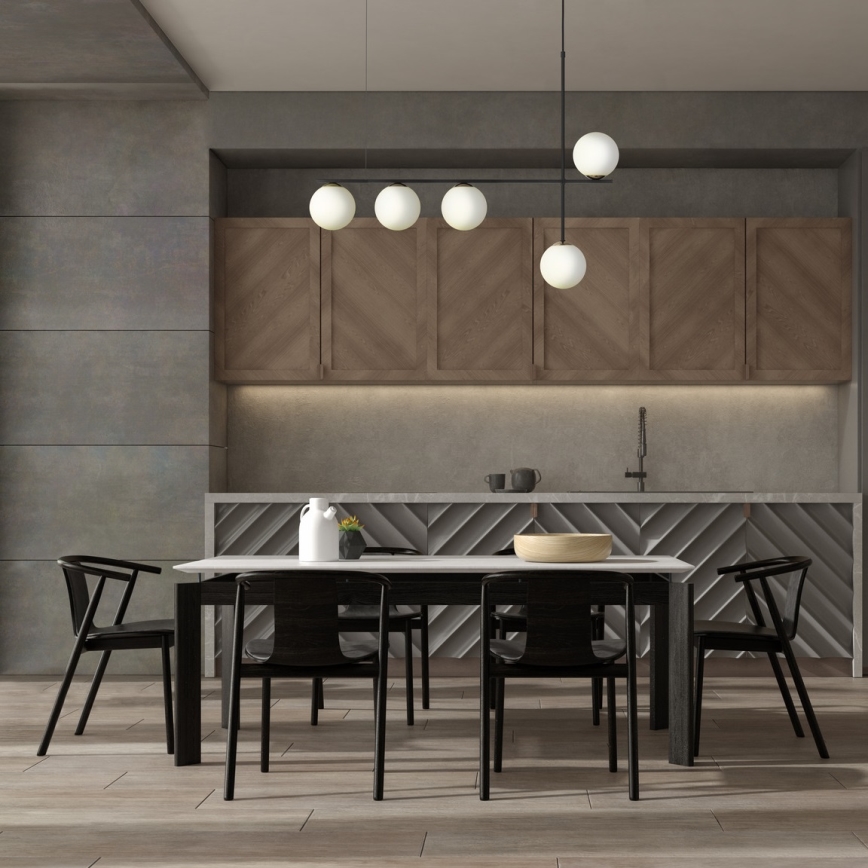 Lustra ar auklu SILIA 5xG9/12W/230V melna