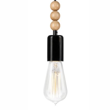 Lustra ar auklu SIMON 1xE27/60W/230V melna/dižskābardis