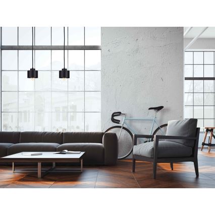 Lustra ar auklu SIMPLY BLACK 2xE27/60W/230V