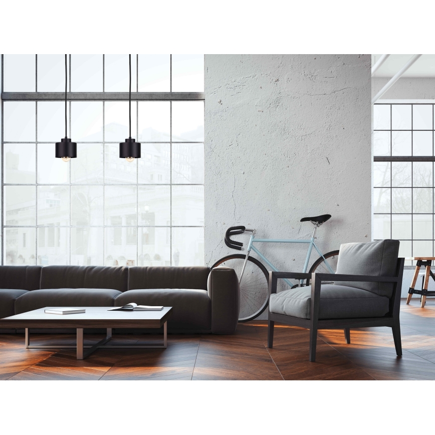 Lustra ar auklu SIMPLY BLACK 2xE27/60W/230V