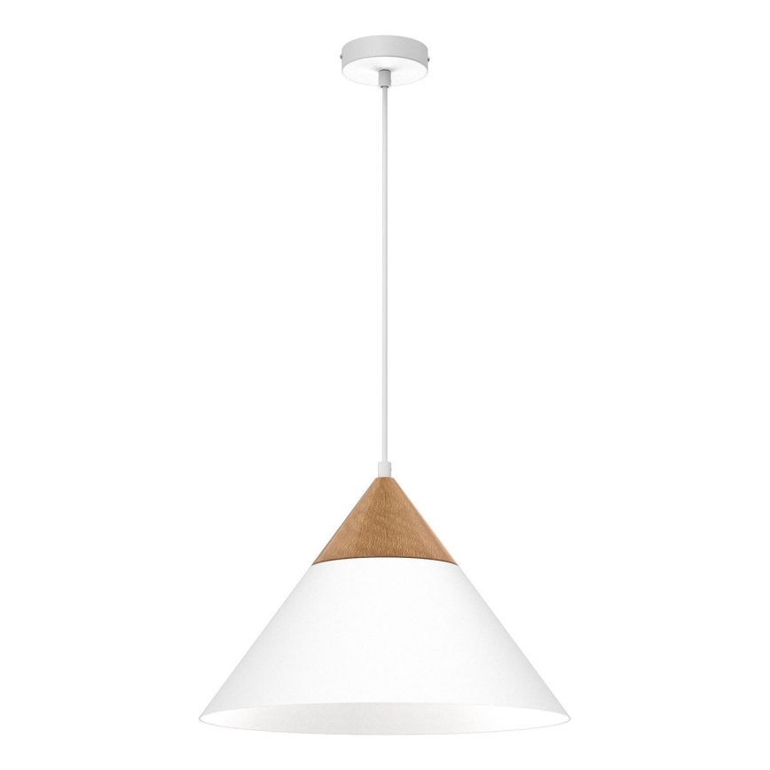 Lustra ar auklu SINGLE 1xE27/15W/230V balta/dižskābardis