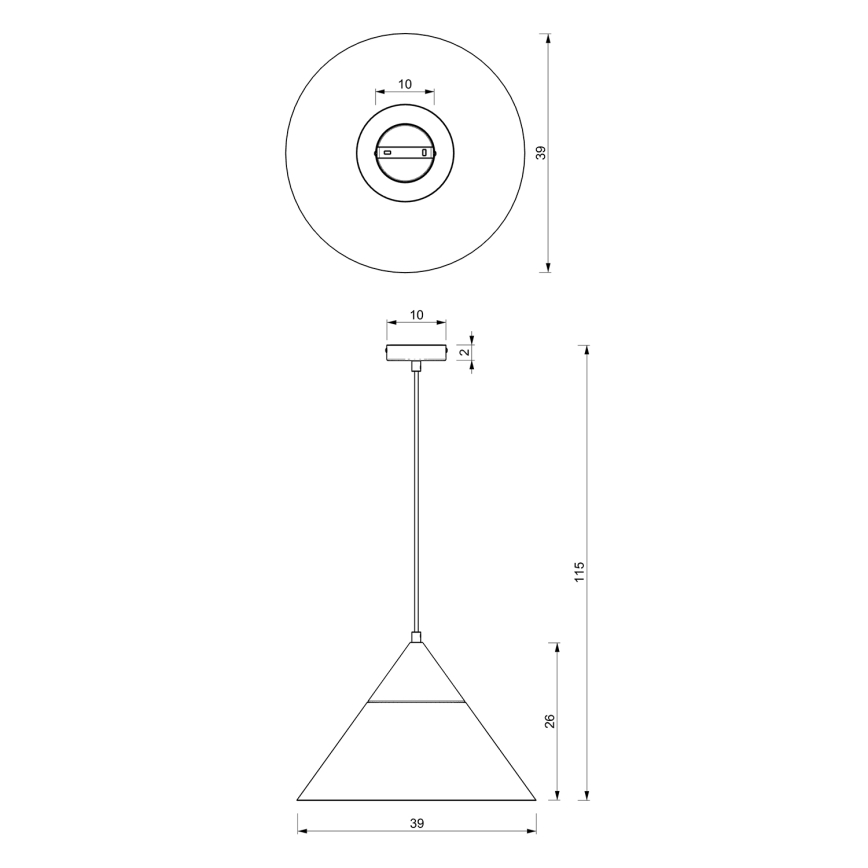 Lustra ar auklu SINGLE 1xE27/15W/230V misiņš/dižskābardis