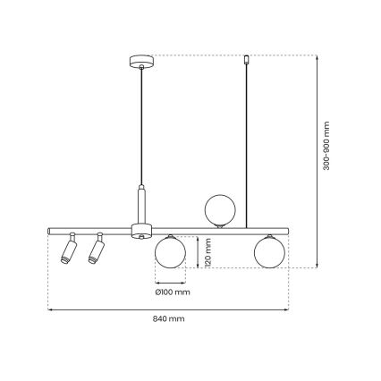 Lustra ar auklu SIRIO 5xG9/25W/230V melna