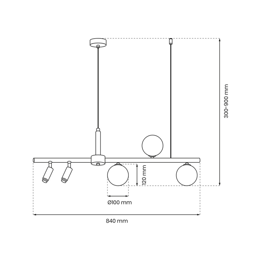 Lustra ar auklu SIRIO 5xG9/25W/230V melna