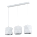 Lustra ar auklu SIRO 3xE27/15W/230V balta/sudraba