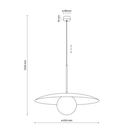 Lustra ar auklu SLATE 1xE27/15W/230V d. 65 cm bēša