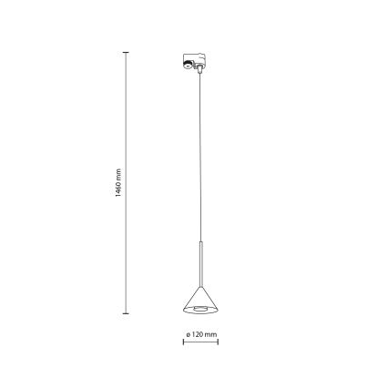 Lustra ar auklu 1 fāzes sliežu sistēmai CONO MINI 1xGU10/10W/230V melna