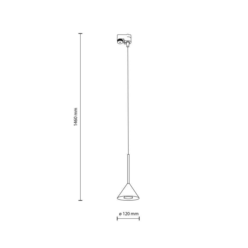 Lustra ar auklu 1 fāzes sliežu sistēmai CONO MINI 1xGU10/10W/230V melna