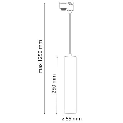 Lustra ar auklu sliežu sistēmai MARIBEL 3xGU10/10W/230V + 1 m sliede sistēma balta