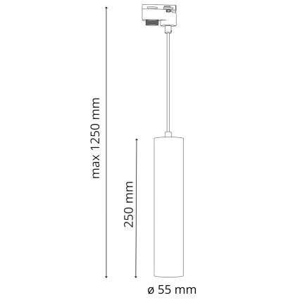 Lustra ar auklu sliežu sistēmai MARIBEL 3xGU10/10W/230V + 1 m sliede sistēma melna