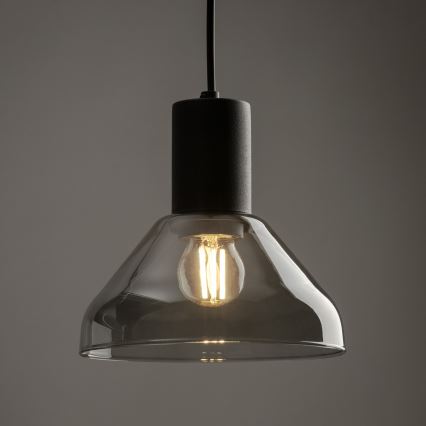 Lustra ar auklu 1 fāzes sliežu sistēmai NEO 1xE27/15W/230V melna/dūmakains melna