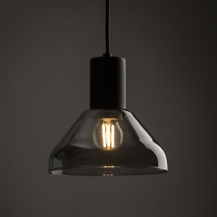 Lustra ar auklu 1 fāzes sliežu sistēmai NEO 1xE27/15W/230V melna/dūmakains melna